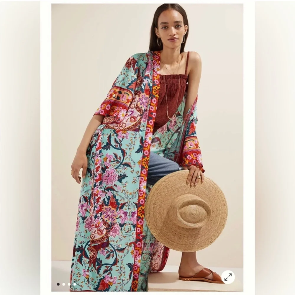 Anthropologie Radiant Floral Kimono Preowned 062/325 - Picture 2 of 8